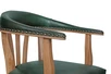 Мягкий стул с подлокотниками Tanner Green Leather