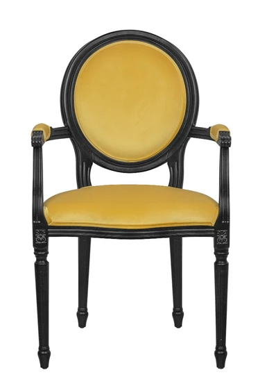 Мягкий стул с подлокотниками Delo Kora Arm Yellow