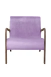 Низкое кресло с деревянными подлокотниками Mody Purple фиолетовое