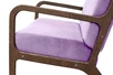 Низкое кресло с деревянными подлокотниками Mody Purple фиолетовое