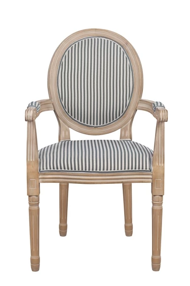 Мягкий стул с подлокотниками Volker Arm Black Pinstripe