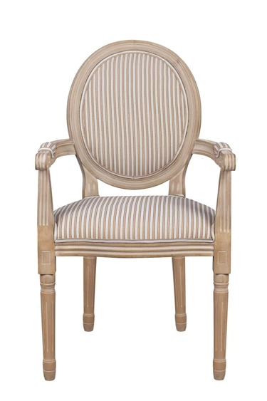 Мягкий стул с подлокотниками Volker Arm Orange Pinstripe