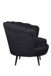 Низкое кресло ракушка Pearl Black Boucle на черных ножках