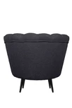 Низкое кресло ракушка Pearl Black Boucle на черных ножках
