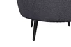 Низкое кресло ракушка Pearl Black Boucle на черных ножках