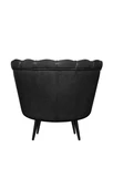 Низкое кресло ракушка Pearl Black V2 на черных ножках