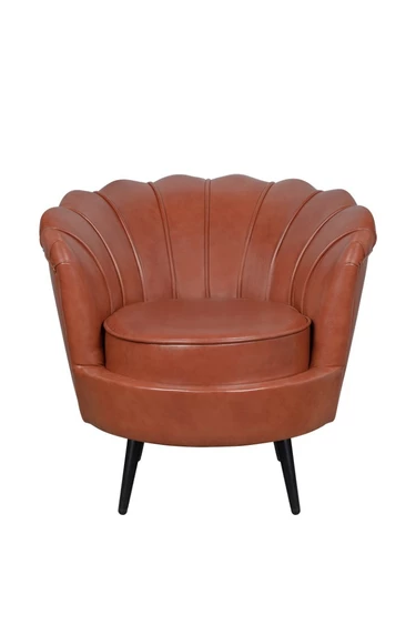 Низкое кресло ракушка Pearl Brown на черных ножках