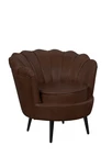 Низкое кресло ракушка Pearl Brown V2 на черных ножках