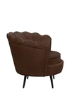 Низкое кресло ракушка Pearl Brown V2 на черных ножках