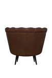 Низкое кресло ракушка Pearl Brown V2 на черных ножках