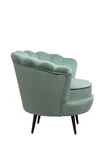 Низкое кресло ракушка Pearl Green на черных ножках