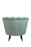 Низкое кресло ракушка Pearl Green на черных ножках