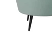Низкое кресло ракушка Pearl Green на черных ножках