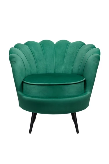 Низкое кресло ракушка Pearl Green V2 на черных ножках
