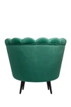 Низкое кресло ракушка Pearl Green V2 на черных ножках