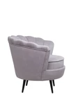 Низкое кресло ракушка Pearl Grey на черных ножках