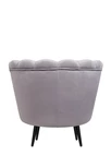 Низкое кресло ракушка Pearl Grey на черных ножках