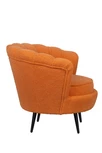 Низкое кресло ракушка Pearl Orange Boucle на черных ножках