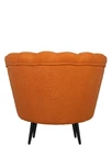 Низкое кресло ракушка Pearl Orange Boucle на черных ножках