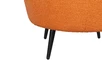 Низкое кресло ракушка Pearl Orange Boucle на черных ножках