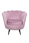 Кресло ракушка Pearl Pink на черных ножках
