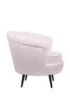 Низкое кресло ракушка Pearl Pink Boucle на черных ножках