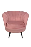 Низкое кресло ракушка Pearl Pink V3 на черных ножках