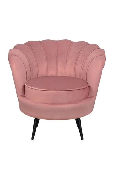 Низкое кресло ракушка Pearl Pink V3 на черных ножках