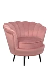 Низкое кресло ракушка Pearl Pink V3 на черных ножках