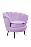 Низкое кресло ракушка Pearl Purple на черных ножках