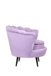 Низкое кресло ракушка Pearl Purple на черных ножках