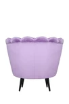 Низкое кресло ракушка Pearl Purple на черных ножках