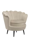 Низкое кресло ракушка Pearl Taupe на черных ножках