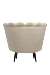Низкое кресло ракушка Pearl Taupe на черных ножках