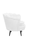 Низкое кресло ракушка Pearl White на черных ножках