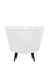 Низкое кресло ракушка Pearl White на черных ножках