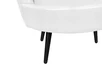 Низкое кресло ракушка Pearl White на черных ножках