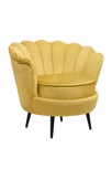 Низкое кресло ракушка Pearl Yellow на черных ножках