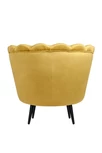 Низкое кресло ракушка Pearl Yellow на черных ножках