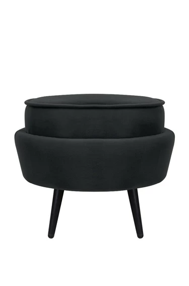Пуф Pearl Adorn Black на черных ножках