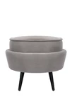 Пуф Pearl Adorn Grey на черных ножках