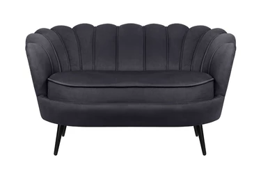 Дизайнерский диван Pearl Double Black на черных ножках