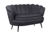 Дизайнерский диван Pearl Double Black на черных ножках