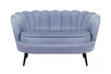 Диван ракушка Pearl Double Blue на черных ножках