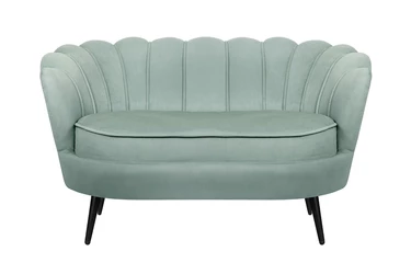 Диван ракушка Pearl Double Green на черных ножках