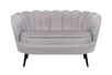 Диван ракушка Pearl Double Grey на черных ножках