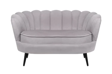 Диван ракушка Pearl Double Grey на черных ножках