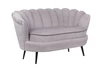 Диван ракушка Pearl Double Grey на черных ножках