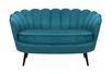 Диван ракушка Pearl Double Marine Velvet на черных ножках
