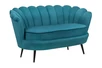 Диван ракушка Pearl Double Marine Velvet на черных ножках